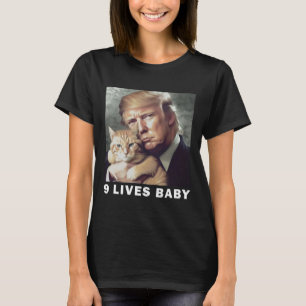 T-shirt Chat Trump 9 Vies Par Trump 2024 Gagne Victoire Va