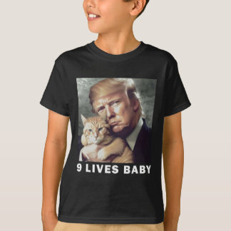 T-shirt Chat Trump 9 Vies par Trump 2024 Gagne Victoire Va