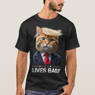 T-shirt Chat Trump 9 Vit Bébé Drôle Vote Pour Trump Chats 