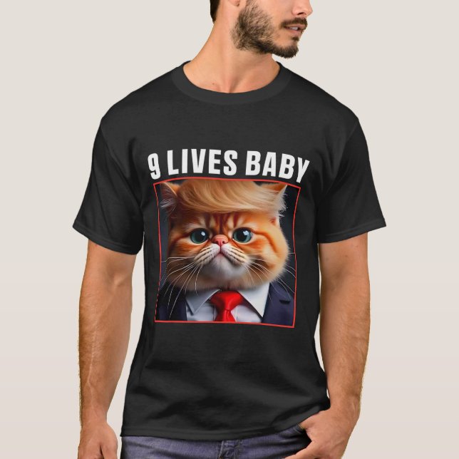 T-shirt Chat Trump 9 Vit Bébé Drôle Vote Pour Trump Chats  (Devant)