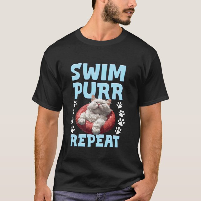 T-shirt Chat Turkish Van NAGER RONRONNER RÉPÉTER Drôle de  (Devant)