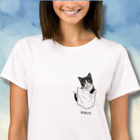 Chat Tuxedo Adorable dans une Pochette avec Nom Pe