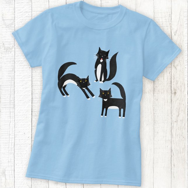 T-shirt Chat Tuxedo noir et blanc (Black and white tuxedo cat t-shirt)