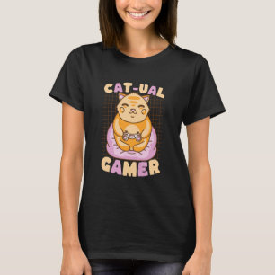 T-shirt Chat-ual Joueur Chat Kawaii Mignon Drôle
