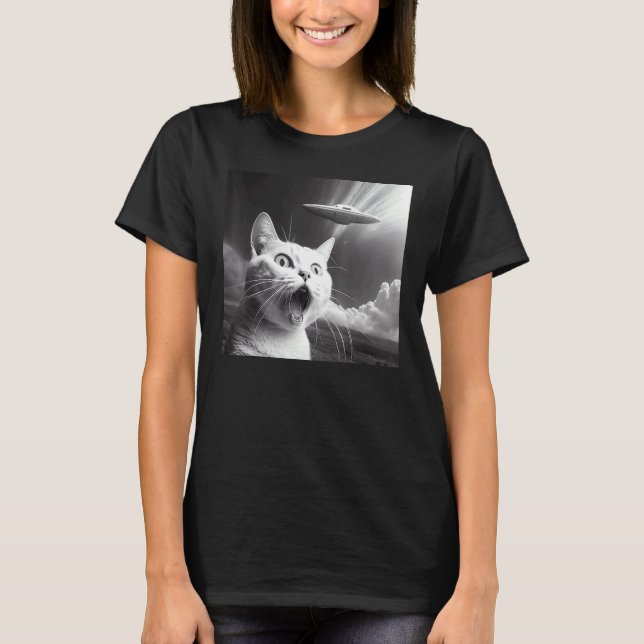 T-shirt Chat UFO Alien 1 (Devant)