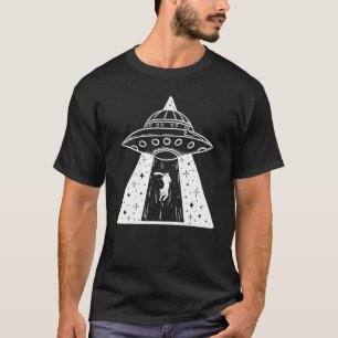 T-shirt Chat UFO Chat UFO Chat Rétro Design Alien Chat