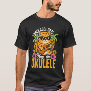 T-shirt Chat Ukelele Hawaïen Uke Seuls Les Chats Cool Joue