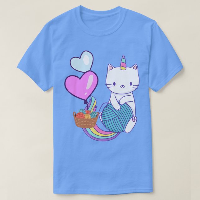 T-shirt Chat Unicorn avec le meilleur tricot de fils (Design devant)