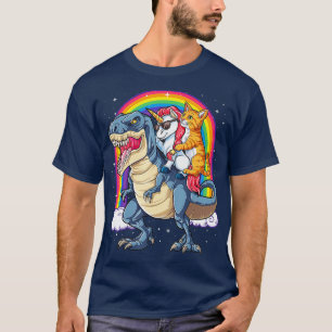 T-shirt Chat Unicorn équitation Dinosaur T rex Kitten Lov
