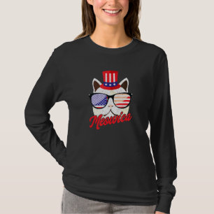 T-shirt Chat Us Drapeaux Lunettes 4 juillet Meowica Hommes