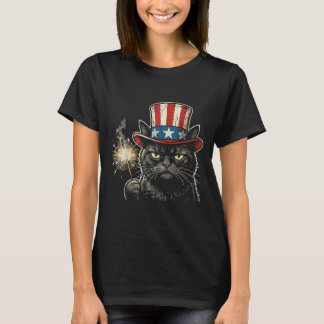 T-shirt Chat USA 4 juillet Hommes Femmes Enfants Drôle Pat