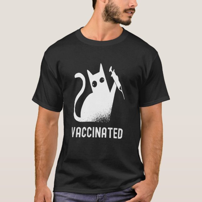 T-shirt Chat Vacciné   Chat   Vaccin (Devant)