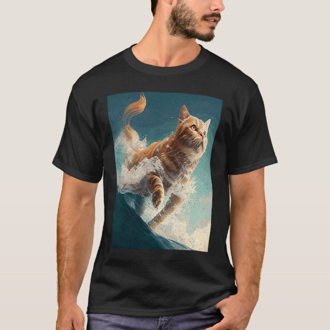 T-shirt Chat Vagues Volantes (Devant)
