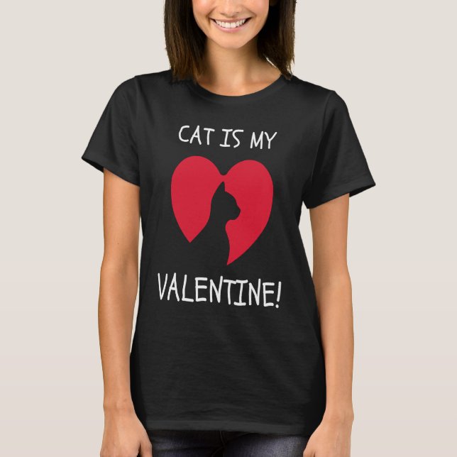 T-shirt Chat Valentine Chat Est Mon Valentin Chat  Saint-V (Devant)