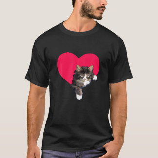 T-shirt Chat Valentine's Day Cute Kitty Valentine Cadeaux