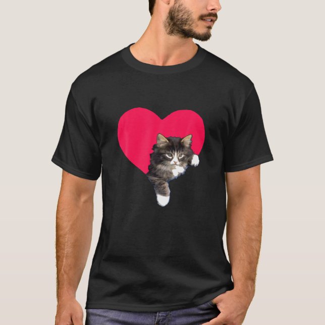 T-shirt Chat Valentine's Day Cute Kitty Valentine Cadeaux  (Devant)