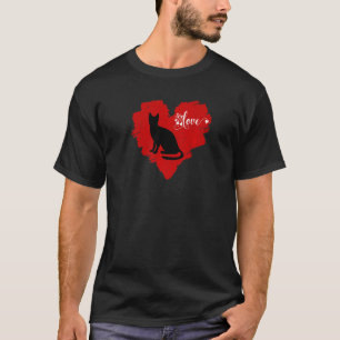 T-shirt Chat Valentines Jour Coeur Pour Les Femmes