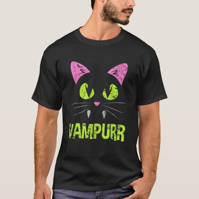 T-shirt Chat Vampire Costume Vampire Halloween (Devant)