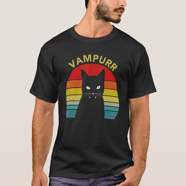 T-shirt Chat Vampurr Dents de Vampire Chat Costume Hallowe (Devant)