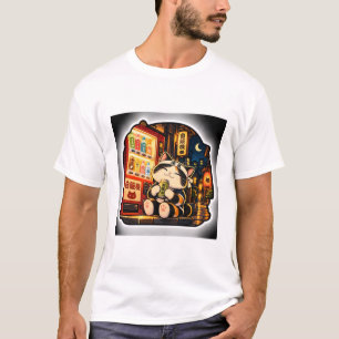 T-shirt chat vending machine rue nocturne japona