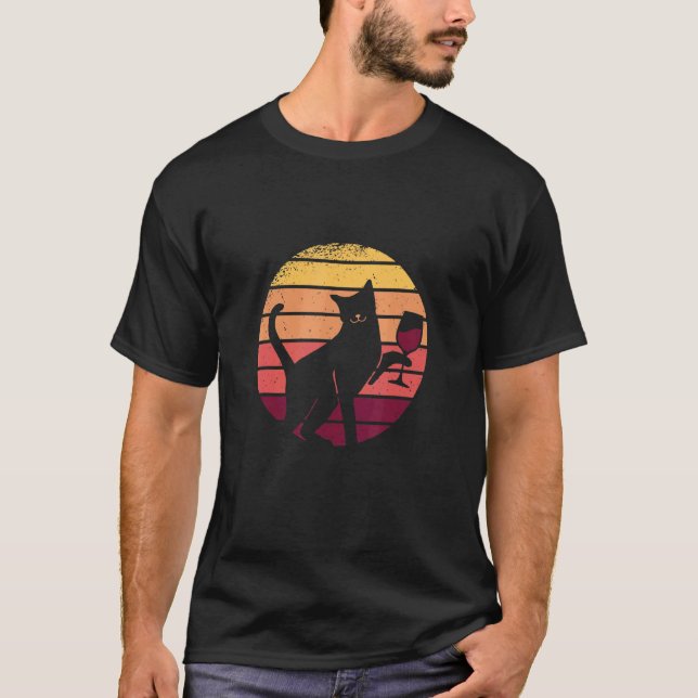 T-shirt Chat Vin Alcool Boisson (Devant)