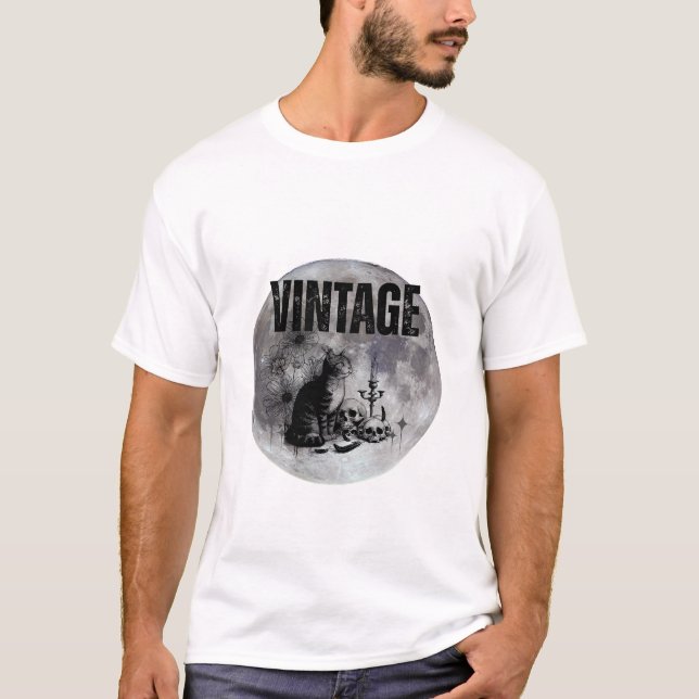 T-shirt Chat Vintage (Devant)