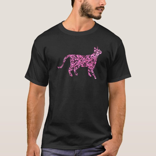 T-shirt Chat vintage Avec Coeurs Chat Rétro (Devant)