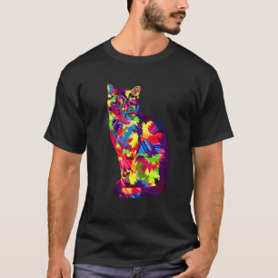 T-shirt Chat vintage Coloré Pour Hommes Femmes