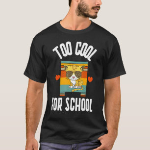 T-shirt Chat vintage Cute Trop Cool Pour Le Lycée