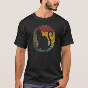 T-shirt Chat Vintage Détresse Rétro 70s 80s Hommes Femmes