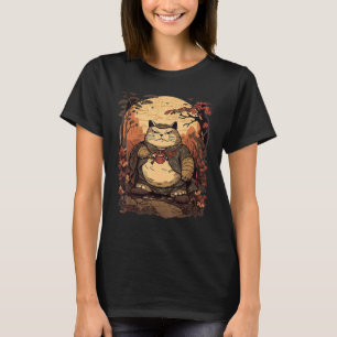 T-shirt Chat vintage japonais Samurai Chonk Fat