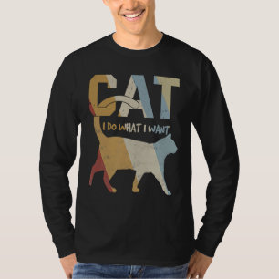 T-shirt Chat Vintage je fais ce que je veux Chat Miaou Min