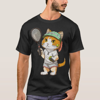 T-shirt Chat vintage Jouer Tennis Tennis Racquet Kitties