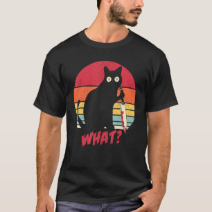 T-shirt Chat Vintage Quel Chat Noir Meurtrier Avec Couteau