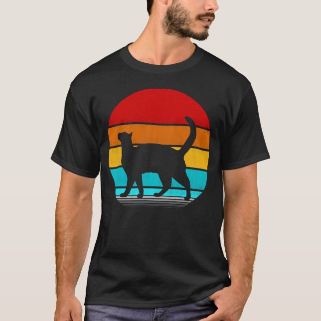 T-shirt chat vintage rétro (Devant)