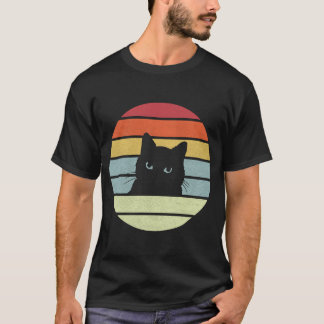 T-shirt Chat Vintage Style Rétro Hommes Femmes Chat Détres