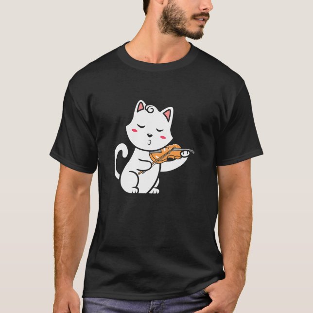 T-shirt Chat Violon Chat   Chat Musicien (Devant)