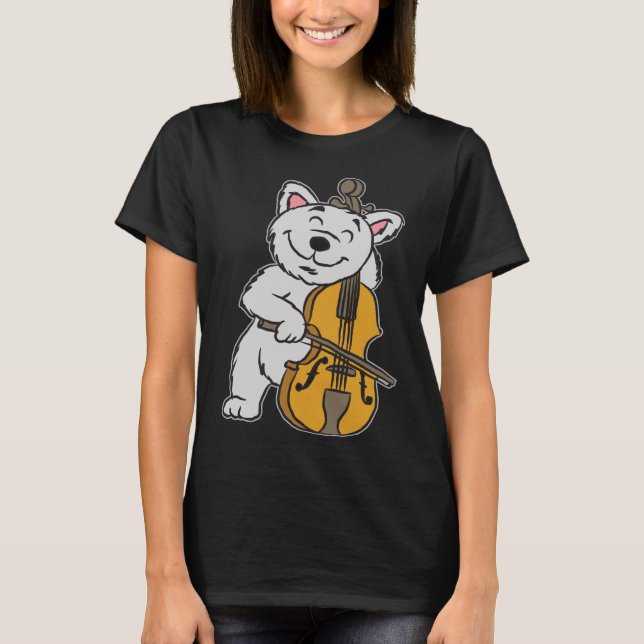 T-shirt Chat violoncelle enseignante de musique (Devant)