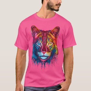 T-shirt Chat Visage coloré Animal Art Motif Fox