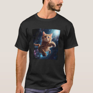 T-shirt Chat volant étoiles pour Chats Kitty Galaxy Kitte