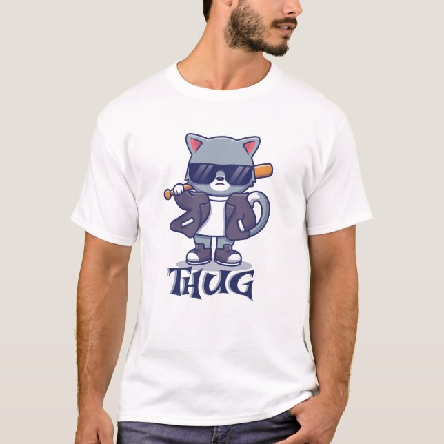 T-shirt chat voyou cool la vie  (Devant)