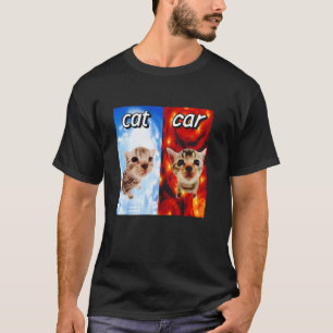 T-shirt Chat Vs Voiture Cringey Drôle Pour Hommes Femmes