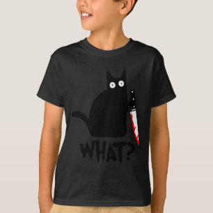 T-shirt Chat What_ Drôle Chat Noir Chat Meurtrier Avec Cou