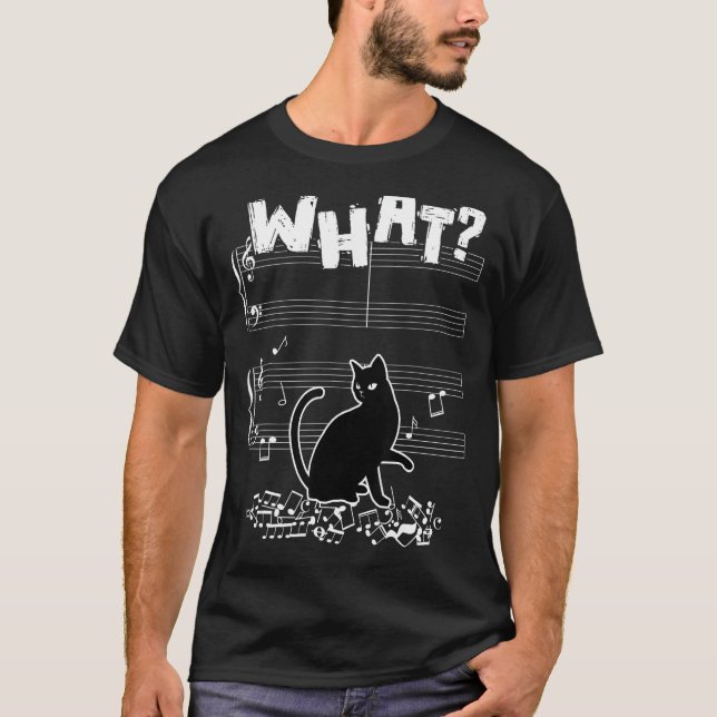 T-shirt Chat What Funny Chat Music Note (Devant)