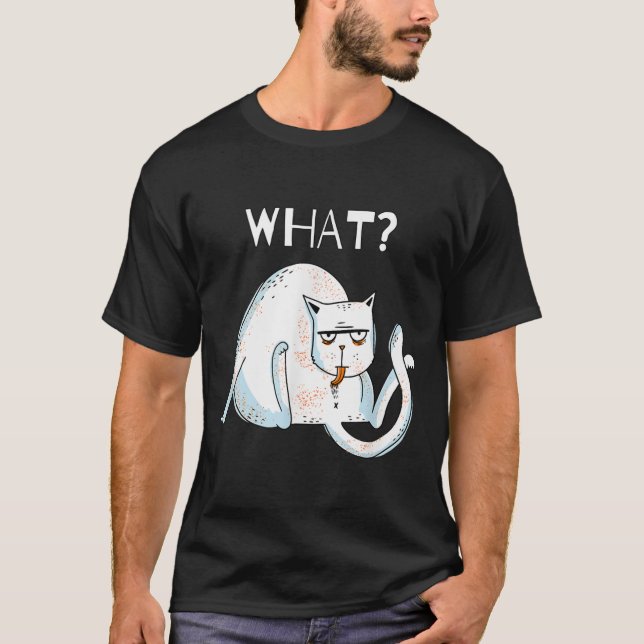 T-shirt Chat What Funny Tomcat Licking Kitty Cadeau Maman  (Devant)