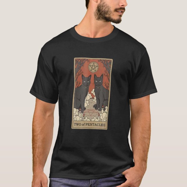 T-shirt Chat Wo De Pentacles Et Gagne Cool Chat Noir (Devant)