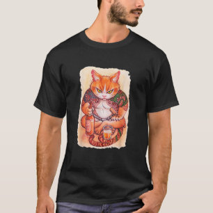 T-shirt Chat Yakuza Grincheux Style Tatouage Japon Cadeau 