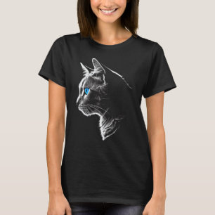 T-shirt Chat Yeux Bleus - Art Chat Animal de Compagnie