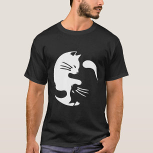T-shirt Chat Yin Yang Paix Amour Interconnecté