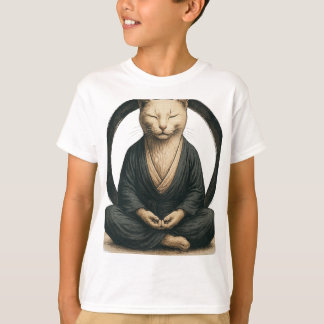 T-shirt Chat zen en méditation – Art de yoga mindful du ce